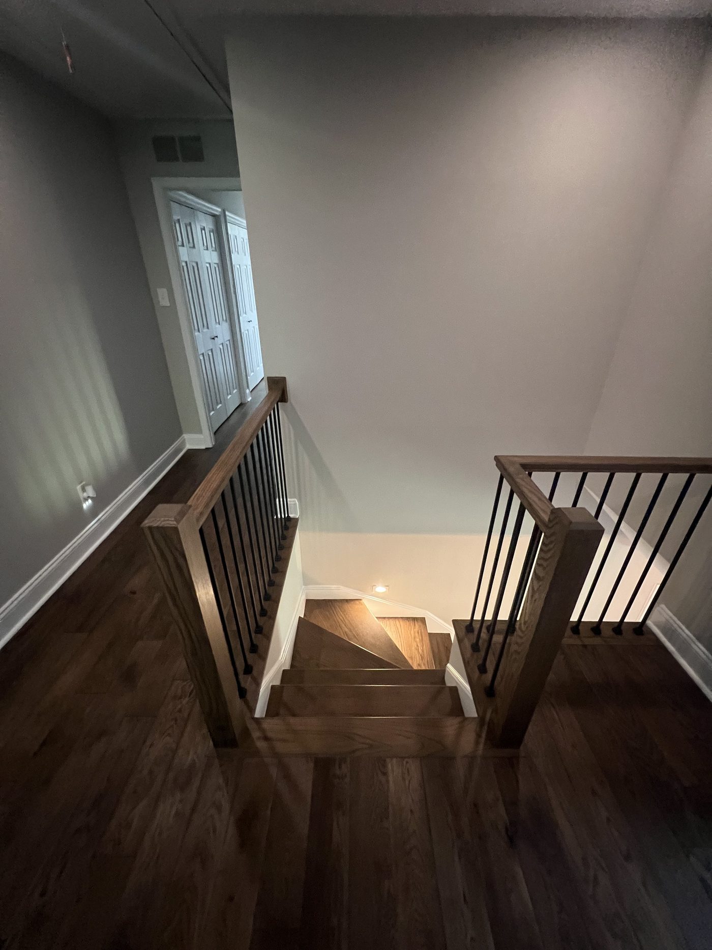 Finished basement with custom staircase, Delaware County PA